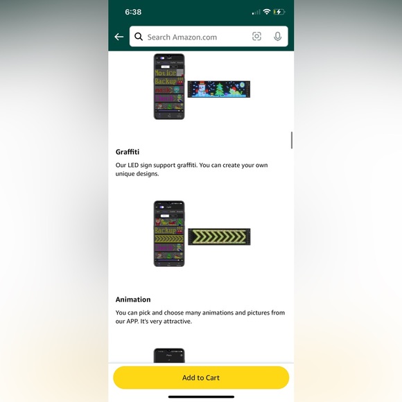 QBZDOUA Programmable Car LED Sign - Picture 6 of 11